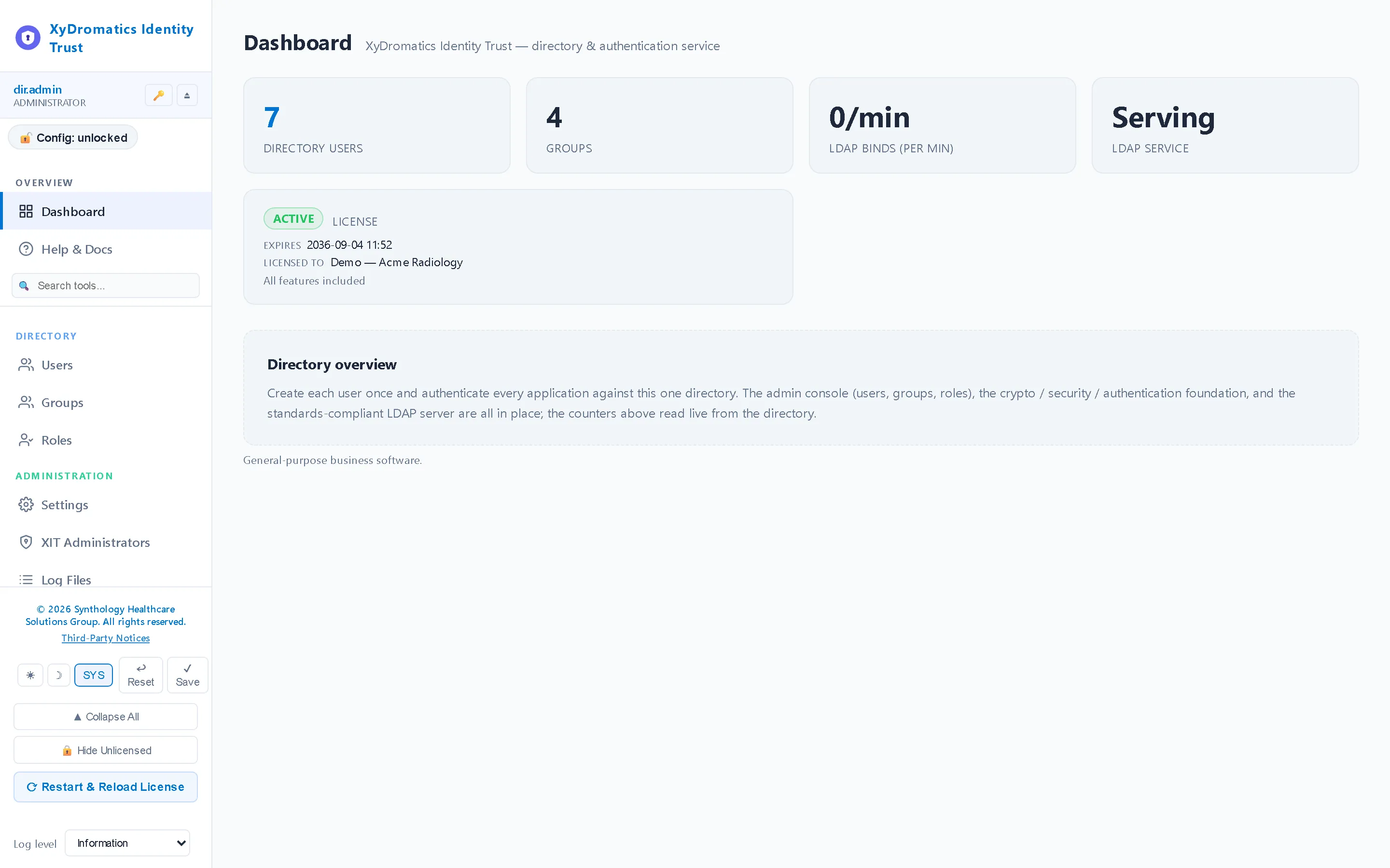 XyDromatics Identity Trust — Dashboard