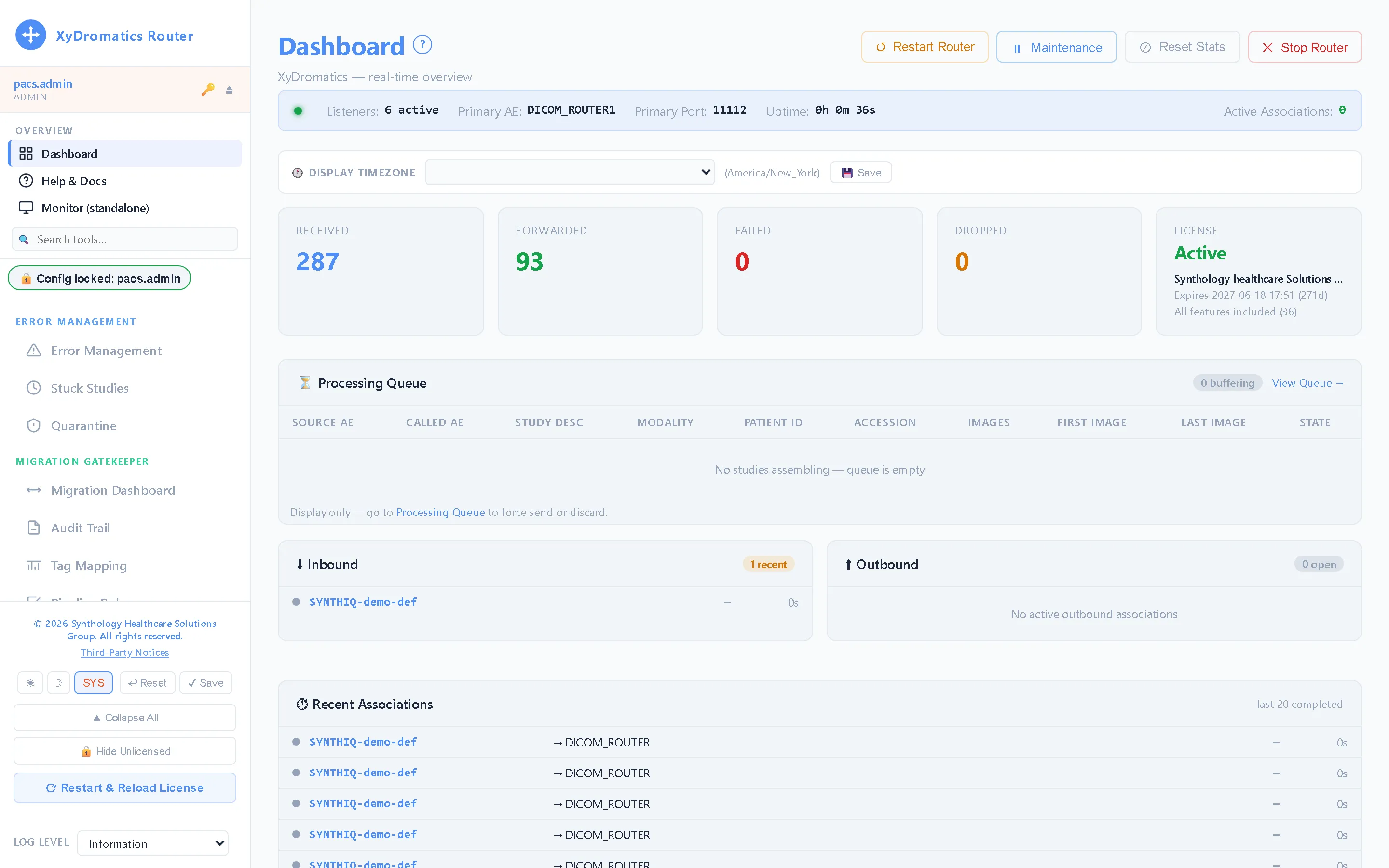 XyDromatics Router — Dashboard
